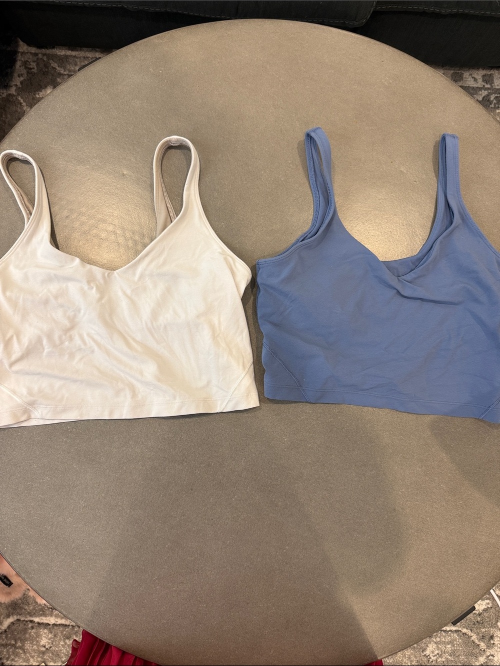 lululemon athletica White and Periwinkle Crop Tank Tops
